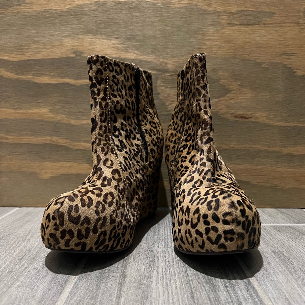 Jeffrey Campbell Pixie Leopard Fur Wedge AnkleBoot - Picture 5 of 9